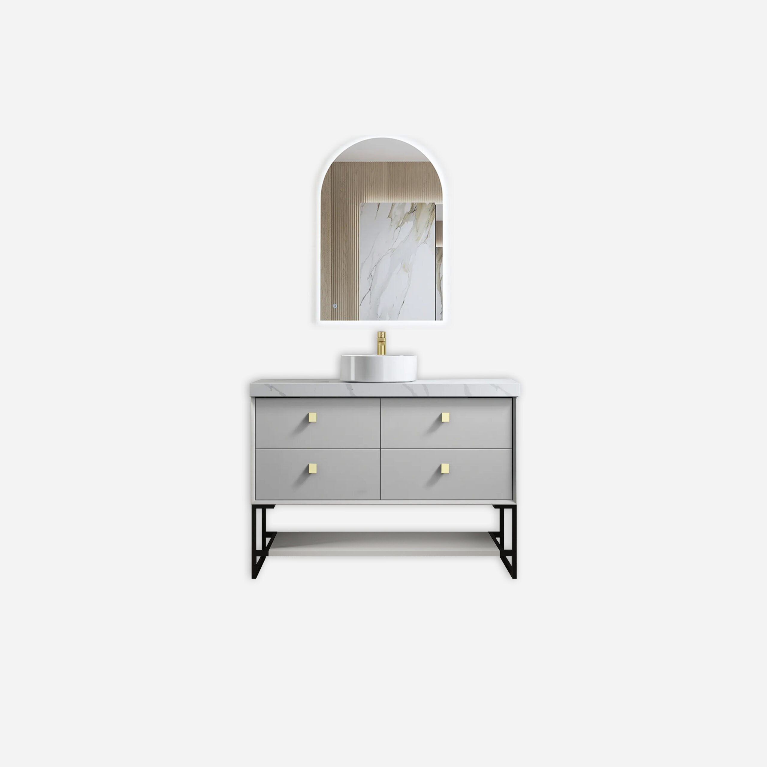 Azure Grey Floor Mounted Bathroom Vanity