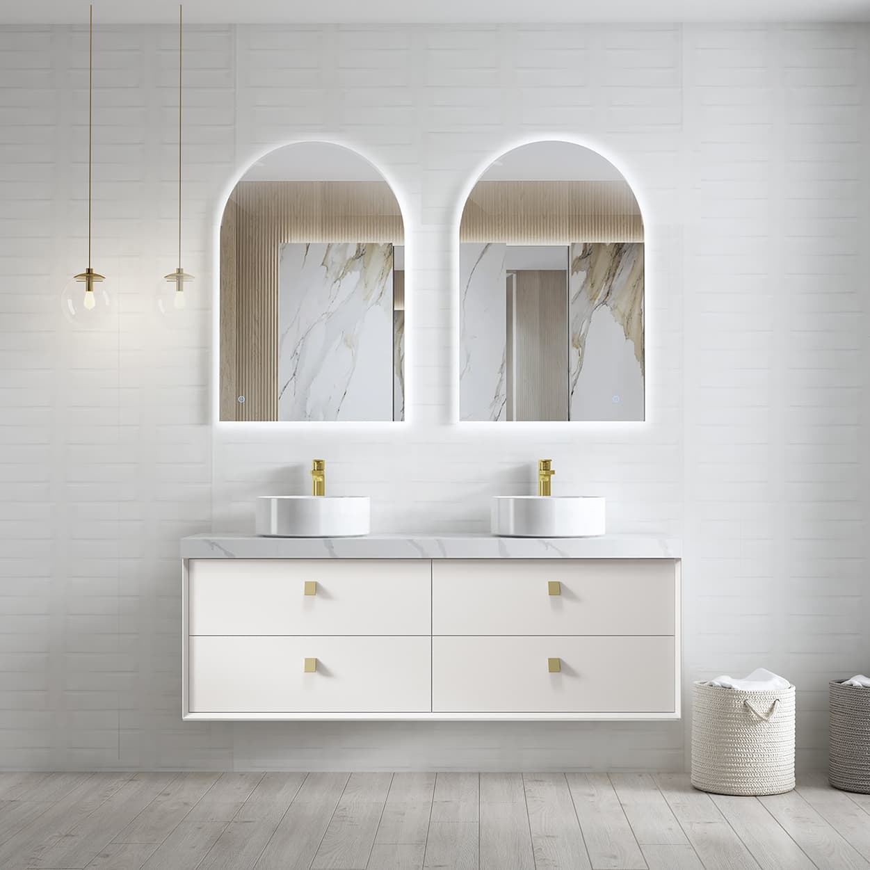 Azure White Wall Mounted Vanity