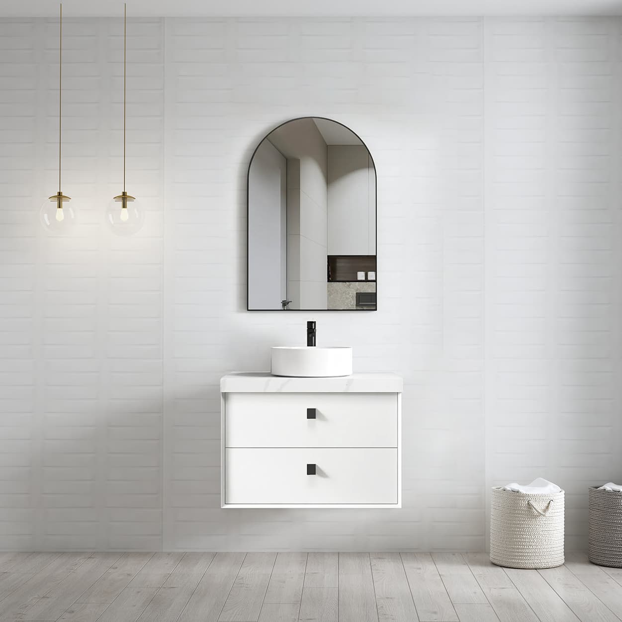 Azure White Wall Mounted Vanity