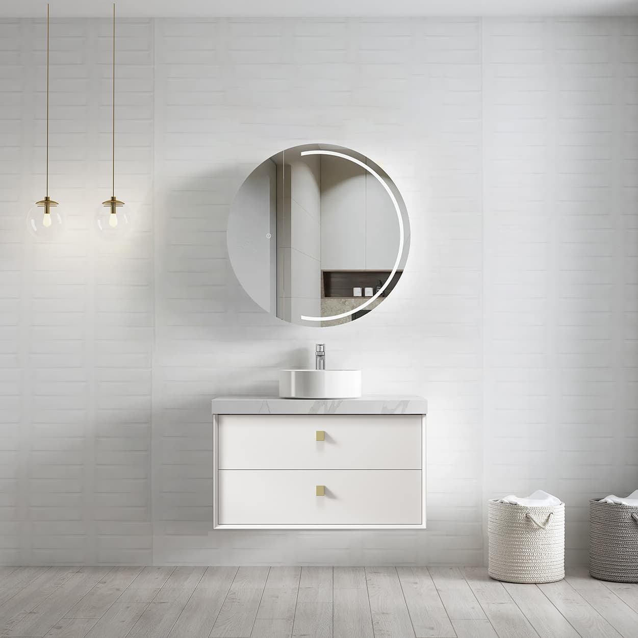 Azure White Wall Mounted Vanity